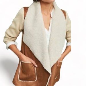 Anthropologie Moth Sherpa Moto Sweater-Jacket Faux Size Small